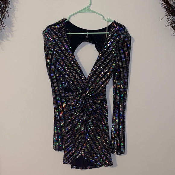 Shimmery Night Mini Dress - Picture 1 of 7